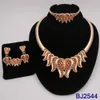 Italian 18K Gold Plated Jewelry Set Luxury Women Necklaces Earrings Ring Bracelet Dubai Wedding Party Accessories 240125