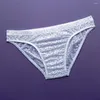 UNDANTANT'lar Erkek Kılavuzları Düşük Yüksek Göstergeler G-String Panties Bikini Dantel Sheer Teceli İç Çamaşır See-Through Sissy erotik iç çamaşırı