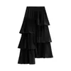 Skirts Korean Spring Autumn Pleated Cake Skirt Women's Medium Long Ruffle Irregular Female Fashion 2024 Women Clothes