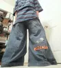Tasche retrò Hip Hop Blu Streetwear JNCO Jeans larghi Pantaloni a gamba larga Y2K Uomo Harajuku Jeans larghi vintage Pantaloni in denim gotico 240122