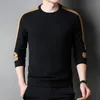Mode Männer Langarm Gestrickte T-shirt Koreanische Streetwear Business Frühling Herbst Rundhals Casual Männlichen Kleidung Tops 2023 240122