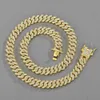 Collana hip-hop con diamanti e diamanti larghi 12 mm, catena a maglie cubane ghiacciata adatta per uomo e donna 240210