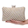 Beded women evening bags diamonds shell lady small day clutches party dinner wedding bridal hollow pearl handbags purse 240126