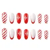 False Nails Christmas Fake With Glitter Decor Easy To Apply Simple Peel Off For Manicure Lovers And Beauty Bloggers