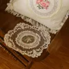 Tapis de Table en tissu dentelle, 1 pièce, napperon brodé de Style européen, tapis d'assiette en tissu, décoration nordique pour la maison, napperons pour sous-verres