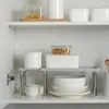 Kitchen Storage Expandable Shelf Organizer Counter Cabinet Rack Countertop Bowl Home Closet Space Saving