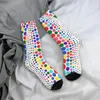 Calcetines para hombre Yayoi Kusama artista japonés frutas arcoíris hombres mujeres a prueba de viento novedad primavera verano otoño invierno medias regalo