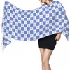 Scarves Christmas Snowflakes On Chessboard Y2k Pattern Winter Blue Scarf Men Women Fall Warm Fashion Versatile Shawl Wrap