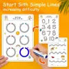 136Page Children Montessori Drawing Toy Pen Control Training Color Shape Math Match Game Set Toddler Learning Educational 240124