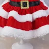 Dog Apparel Pet Dress Santa Claus Costume Durable Ruffle Sleeve Christmas Cosplay Cat Xmas Princess Puppy