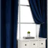 Cortinas transparentes para sala de estar 52wx63l, cortina blackout sem frete para quarto, 2 peças, vestiários, persianas sombreadas 240118