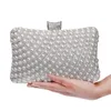 Beded women evening bags diamonds shell lady small day clutches party dinner wedding bridal hollow pearl handbags purse 240126