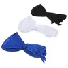 Bérets 3 pièces soie simulée longue queue turban chapeau pirate Baotou chimiothérapie 3 pièces (bleu royal noir blanc) femme