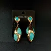 Geometric Earrings Blue Turquoise Yellow Gold Plated Stud Earrings Ear Rings For Ladies Statement Necklaces Woman Accessories 230831