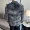 Marque Vêtements Hommes D'affaires Plaid Costume Vestes/Mâle Slim Fit Haute Qualité Tuxedo/Homme Mode Beau Blazer Masculino 4XL 240122