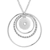 Pendentif Colliers Snap Collier Bijoux Rond Cristal Strass Fit 18mm Bouton Snaps Pour Femmes Accessoires