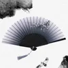 Decorative Figurines 1pcs Chinese Vintage Style Folding Fan Silk Handheld Foldable Bamboo Framed Fans For Women Wedding Party