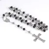 Chaînes Mode Jésus Croix Collier Pendentif Pour Hommes Argent-Noir Couleur Acier Inoxydable Crucifix Mâle Bijoux Chrétiens