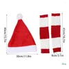 Berretti L5YC Natale Y2K Polsini per stivali Copri caldo cappello da Babbo Natale Costume per ragazza Cosplay