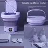 Ménage petite machine à laver pliante étudiant dortoir sous-vêtements chaussettes mini seau portable 240131