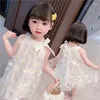 Vestidos da menina 3d borboleta pequena flor para 2024 moda coreano rendas meninas vestido festa de aniversário princesa bebê crianças roupas