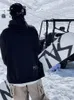 Kvinnors överdimensionerad khaki färgskidbyxor utomhus vindtät vattentät snö sporthaklappar byxor snowboard last 240201