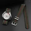 Watch Bands Nylon Elastic Strap 18mm 20mm 22mm Black Green Gray Straps Men's Military Silver Buckle