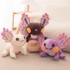 Axolotl Plush Toy Kawaii Plush Stuffed Animal Hexagonal Salamander Toy Doll Room Decoration Kids Birthday Christmas Gift 240123