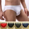 Sous-vêtements charmants en soie glacée taille basse sous-vêtements masculins légers culottes sexy simples hommes de taille basse pour salle de bain