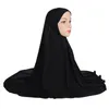 Etniska kläder muslimska kvinnor hijab halsduk islamisk overhead lång amira bön khimar huvudduk turban arab hijabs hatt 90 80 cm