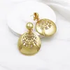 Collana Orecchini Set Dubai Gioielli placcati in oro per le donne Orecchini con strass Bracciale Anello Regalo per feste Matrimonio Abbigliamento quotidiano