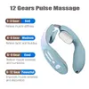 Electric Pulse EMS Portable Neck Massager Cervical Muscular Massage Relax Relief Heater Instrument Personlig hälsovård 240202