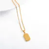 Pendant Necklaces Square Black With Chain Stainless Steel Minimalist Necklace For Women Gold Color Plated Choker Extender Jeweley