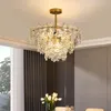 Chandeliers 2024 Nordic Crystal Flower Lighting Pendant Lamp For Ceiling Living Dining Room Home Decor Hanging Lights Fixture