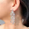 SINZRY magnifique fête bijoux de mariée cubique zircon micro pavé long grand gland boucles d'oreilles de mariage pour les femmes 240122