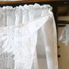 Rideau court en dentelle de coton blanc, pour porte de cuisine, Style demi-campagne, tissu fin ajouré, décorations pour la maison