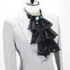 Bow Ties Women Men Soparble Ruffled Lace Jabot Vintage Victorian Fake Collar Exotic Cosplay False Neck Choker Clubwear Steampunk