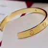 LOVE BANGL 1 Diamond Open Bracelet Couple Style Gold plaqué 18k bracelet dames pour femme concepteur Replica T0p 5A Jewelry 027