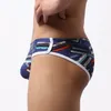 Underpants Summer Men's Hemmed Stretch Briefs Blue Print Classic Cartoon Surfing Beach U Convex Bag Sexy Breathable Low Waist Underwear