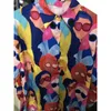 Blusa informal de manga larga con cuello vuelto, Tops elegantes de calle, camisa holgada con estampado a la moda, ropa para Mujer, Blusas De Mujer 240129