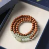 Strand Sandalwood Buddha pärlor 6mm Multi Circle Round Strands blandade med Jade och Stone Vintage Elegant Women's Wood Art