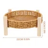 Dinnerware Sets Imitation Rattan Fruit Bowl Round Tray Wicker Storage Basket Coffee Table Manual