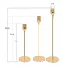 Chinese Style Metal Candle Holders Simple Golden Candlestick Wedding Decoration Bar Party Living Room Decor Home 3Pcs 240125