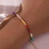 Bracelets à maillons Go2boho 2024 Saint Valentin plaqué or 18 carats pierres précieuses multicolores bijoux délicats perlés pour femmes cadeau de l'année