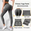 Gym Yoga Set Women Sport Bra Pants Workout Fitness Clothes High midje Hip Lift Sexy Leggings Seamless Sportswear 240118