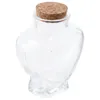 Garrafas com rolhas de cortiça garrafa em forma de coração pequeno frasco de vidro vazio transparente deriva portátil