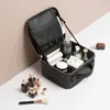 Pu-leer Reismake-uptassen Dames Make-up Treinkoffer Voor Cosmetica Make-up Kwasten Toilettas Sieraden Digitale Accessoires Wit 240127