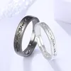 Wedding Rings 2PCS Black White ECG Electrocardiogram Copper Plated Platinum Couple Ring Resizeable Finger Jewelry Wholesale