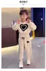 Girls Clothing Sets Kids Casual Sweatshirtpant 2pcs Suit Spring Autumn Tracksuit Children's Thicken Printing Sportswear 240118