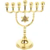 Posiadacze świec siedem nagłówek świecznika gospodyni prezent Holiday Menorah Udekoruj homedecor metal